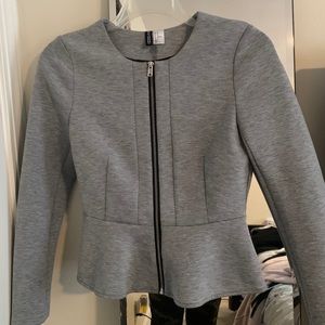 Cute grey zip blazer
